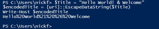 PowerShell URL Encoding Example